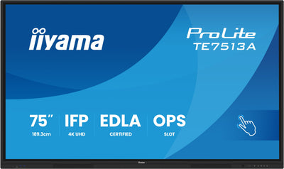 Iiyama 189,3CM 75 (3840X2160) Prolite TE7513A-B3AG 16:9 4K IPS 8MS HDMI DisplayPort USB-C USB LAN RS232 VESA S — image 1