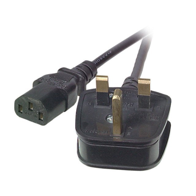 Kab Efb Cable Power Uk BS1363A-C13 180°,NEGRO,5M,3X1.00MM
