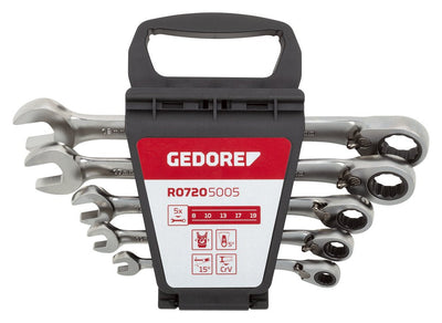 Gedore Set Of Keys Combinadas With Carraca Rojas, 5 Pieces Keys 3300872 — image 1