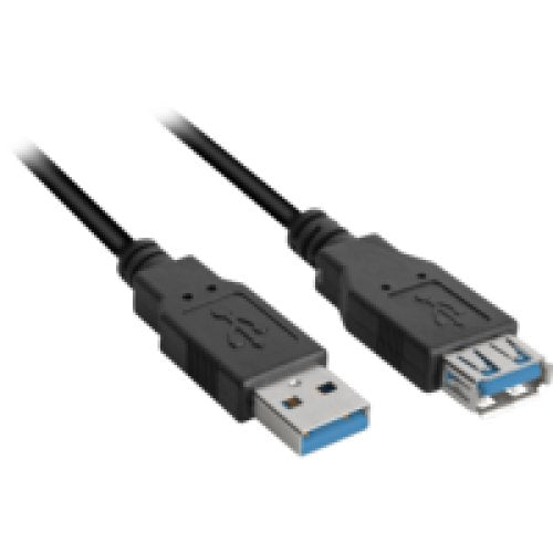 Sharkoon 2M, 2XUSB3.0-A USB Cable USB 3.2 Gen 1 (3.1 Gen 1) USB a Black Cable Alargador Black 2XUSB3.0-A, 2M,