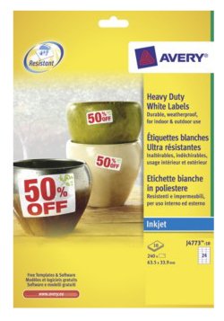Avery Zweckform Resistant a Intemperie Folienetiketten 63,5 X 33,9MM