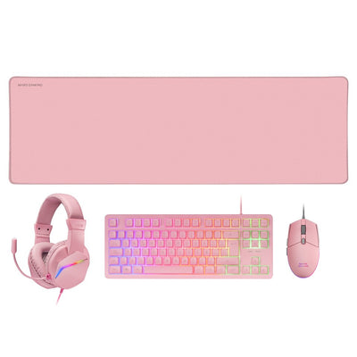 Mars Gaming Combo Pack MCPRGB3 Pink Mouse Pad XXL + Keyboard Tkl H-mech Frgb + Mouse RGB Flow With Up To 3200D — image 1