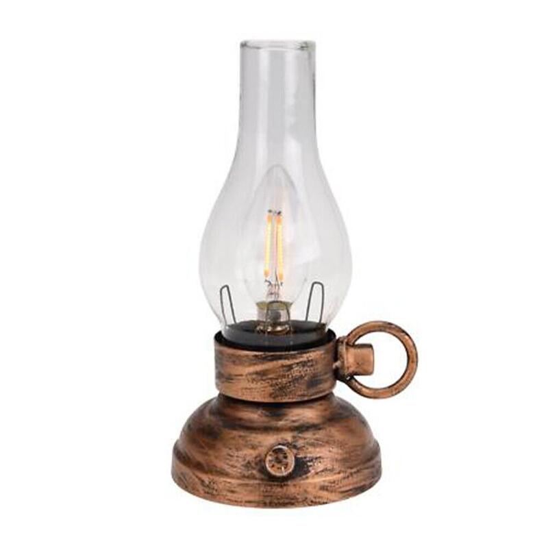 Farol LED Metal Y Glass Con Batería 20CM