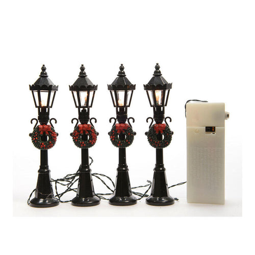 Farolas Escenas Navideñas Set Of 4 Ø2,5X12CM 4 Leds — image 1