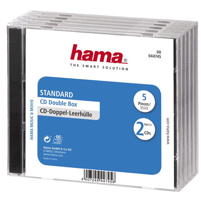 Hama Cd Double Jewel Case Standard, Pack 5 2 Drives Transparent — image 1