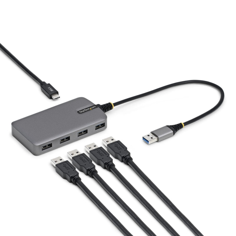 StarTech.com 5G4AC-USB-A-HUB Hub Interfaz USB 3.2 Gen 1 (3.1 Gen 1) Type-a 5000 Mbit/S Grey