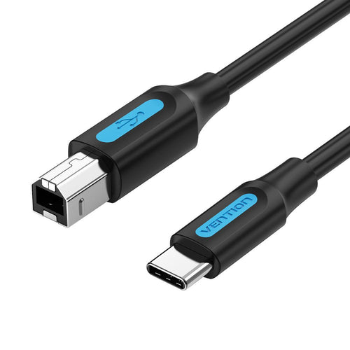 Vention USB Cable 2.0 Printer Cqubf USB Tipo-b Male USB Type-c Male 480Mbps 1M Black — image 1