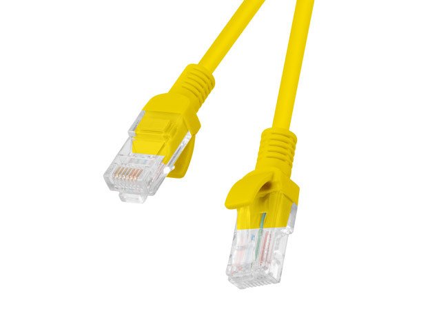 Lanberg Pack 10 Cables Network RJ45 CAT.5E UTP 0.25M Yellow