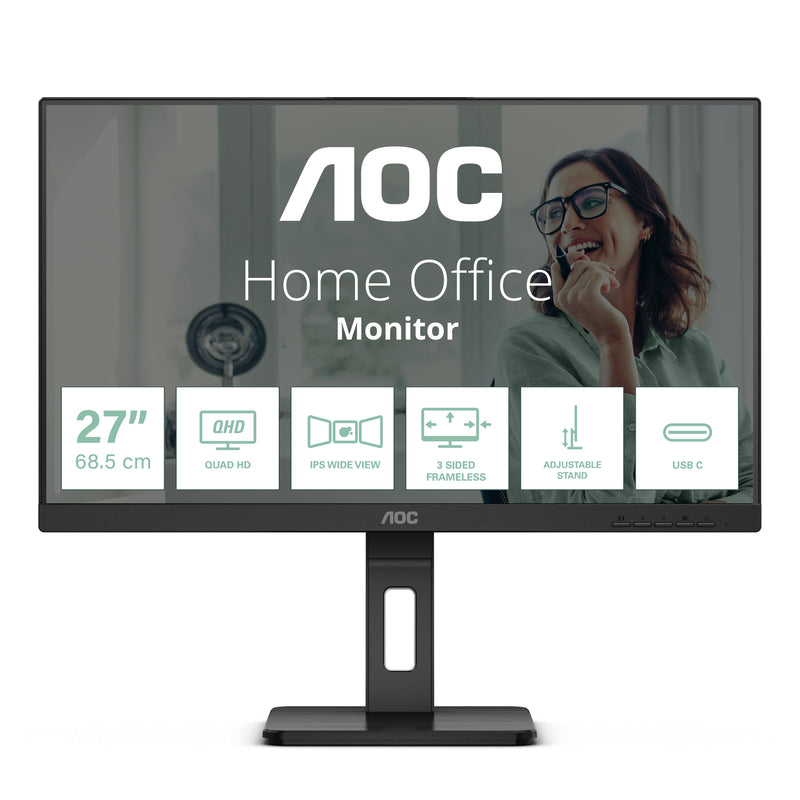 AOC Monitor Q27P3CV 27VA TFT 2560X1440 HDMI DP USB Black