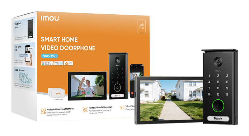 Imou VDP7 PoE, With Cable Erkennung Menschen, Fahrzeugerkennung, 120M, 17,8CM (7), 1024 X 600 Pixel, 5 MP