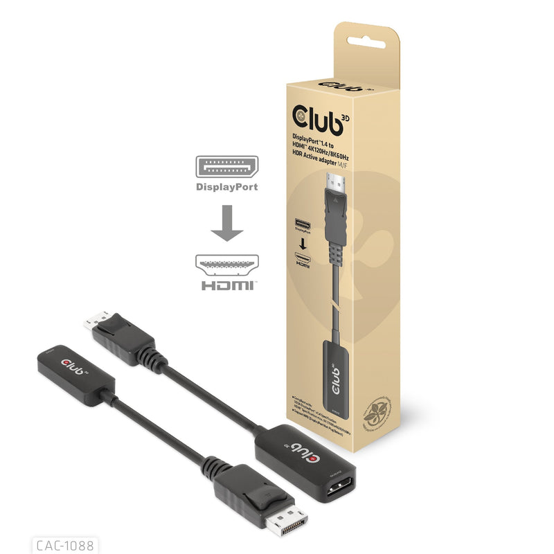 CLUB3D Adapter Activo DisplayPort™1.4A Hdmi™ 4K120HZ/8K60HZ Hdr M/H