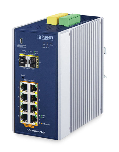 Planet Din-rail L2+/L3 Manageable Gestionado L2 + Gigabit Ethernet (10/100/1000) Energía Sobre Ethernet (PoE)  — image 1