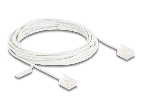 Delock RJ45 Network Cable CAT.6 UTP Ultra Slim 5M White With Kurzen Machon — image 1