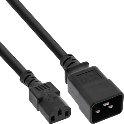 Inline Power Adapter , IEC-60320 C20 a C13, 3X1,5MM², Max. 10A, Black 1M — image 1