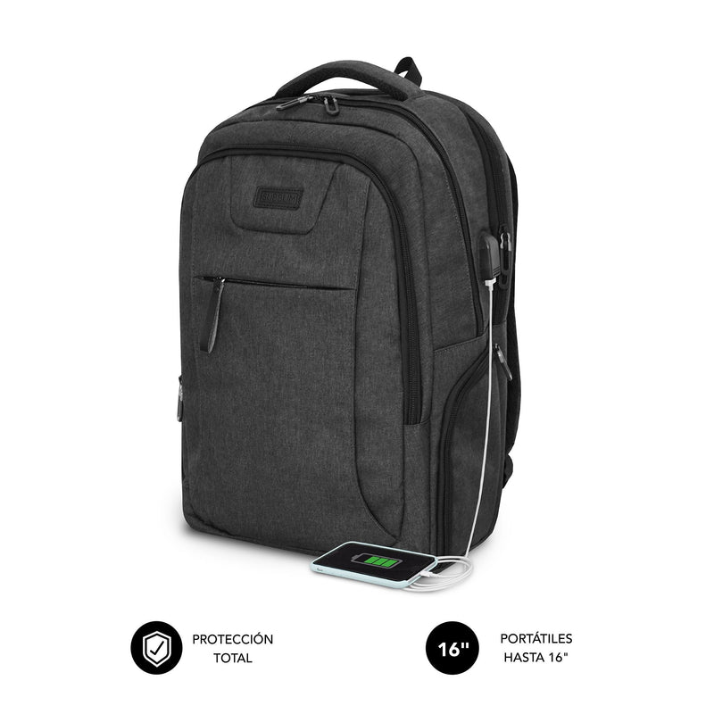 Subblim Backpack Professional Air Padding Backpack Laptops Up To 16' Port USB