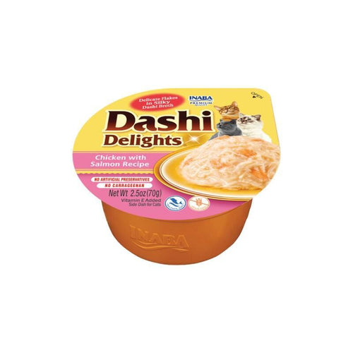 Inaba Rubber Gatos Dashi Delights Chicken With Salmon In Broth 70G — image 1