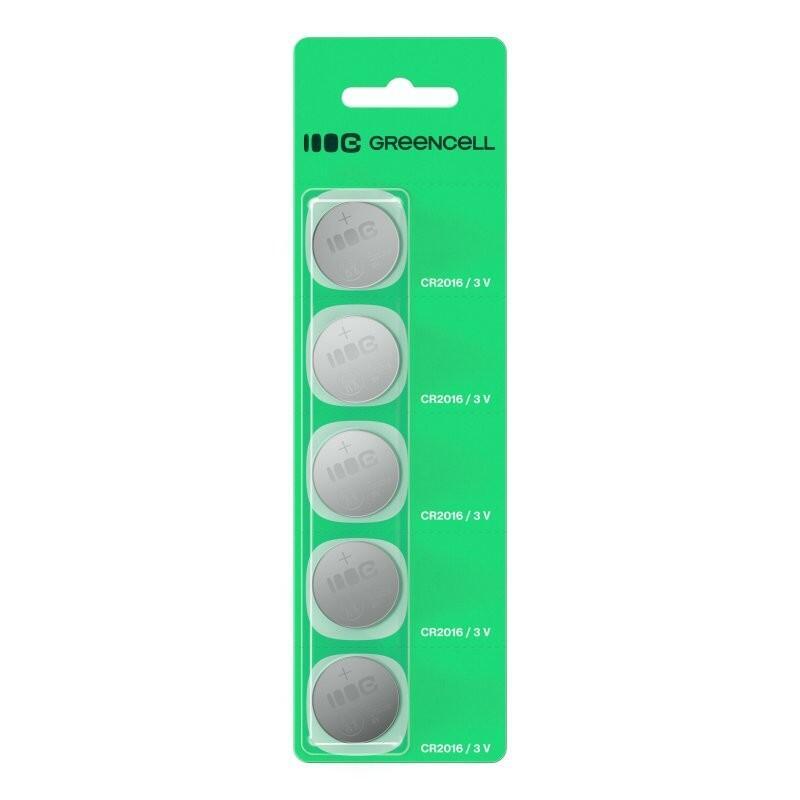 Green Cell X5CR2016 5X Battery Litio Type Button CR2016 3V 80MAH