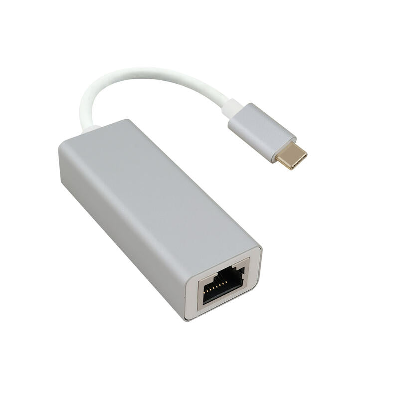 Helos Adapter Ethernet, USB 3.1 Type-c St./RJ45 Female Premium, Silver