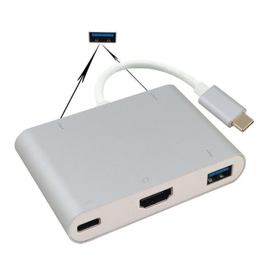 Helos Dockingstation, USB 3.1 Type-c St/3x USB/HDMI/Type-c Bu, Premium 4K, Silver — image 1