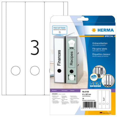 Herma 5135 Label Self-adhesive Rectángulo Redondeado Permanente White 75 Pieces — image 1