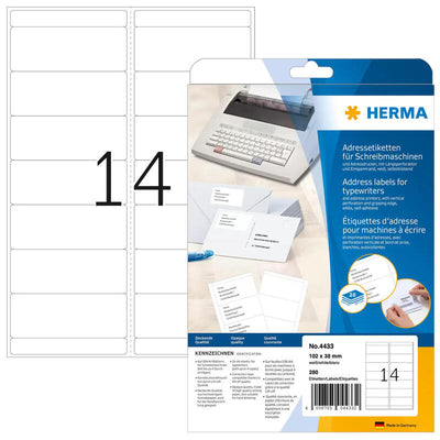 Herma Adressetik. 102X38 Mm Paper Ecken Round 280 St. — image 1