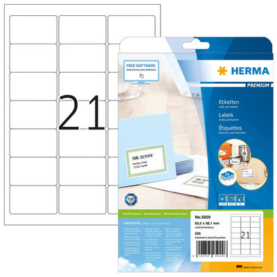 Herma Adressetik. A4 White 63,5X38,1MM Paper 525 St. — image 1