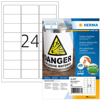 Herma Etik. A4 Outdoor Lámina Adhesiva White 63,5X33,9MM 960 St. — image 1