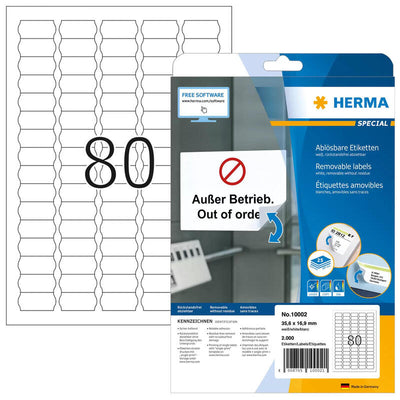 Herma Preisetik. A4 White 35,6X16,9MM Removible Paper 2000 St. — image 1