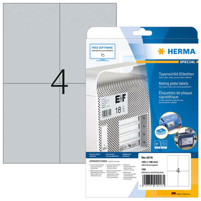 Herma Typenschildetiketten A4 Silver 105X148 Mm Lámina 100 St. — image 1
