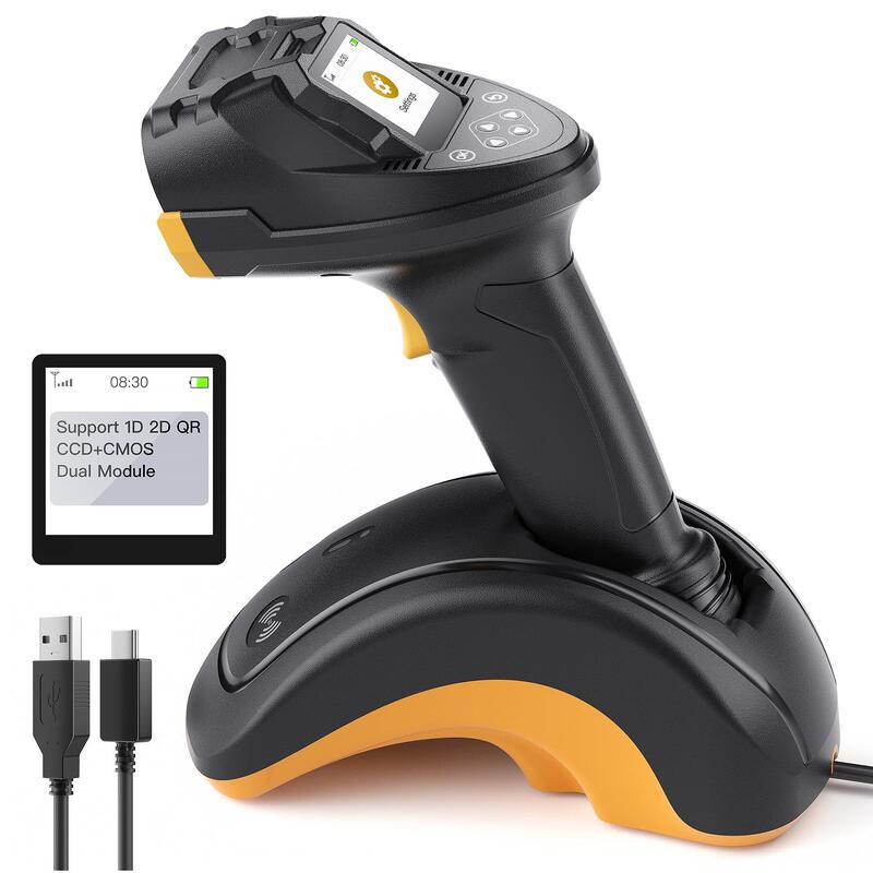 Inateck Scanner Codes Barcodes Pro 8 Black Wireless 1D 2D With Dock