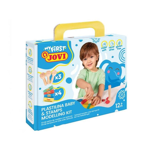 Jovi My First Plastilina Kit Modelaje With 4 Pastillas Plastilina 38GR + 3 Estampadores Wood - Super Blanda - — image 1