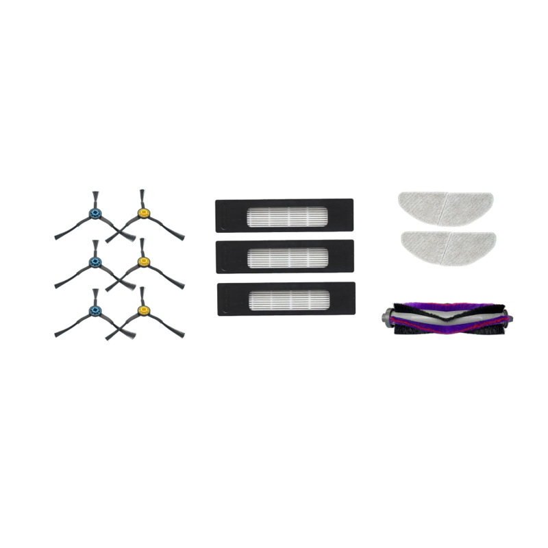 Midea Kit Spare Parts : Brush Side × 6 Pieces Brush Principal × 1 Pieces Filter Hepa × 3 Pieces Cloth Trapear