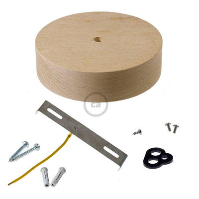 Kit Florón Wood Ø120 X 32MM, Agujero Central 10MM, Cable Téxtil — image 1