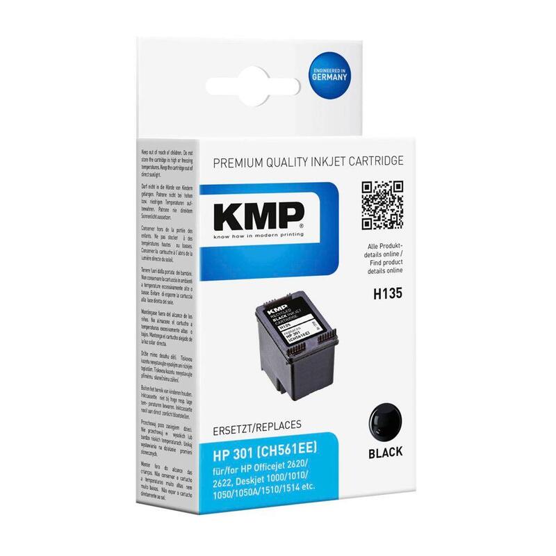 Kmp Cartridge HP CH561EE NR.301 Black 190 S. H135 Refilled