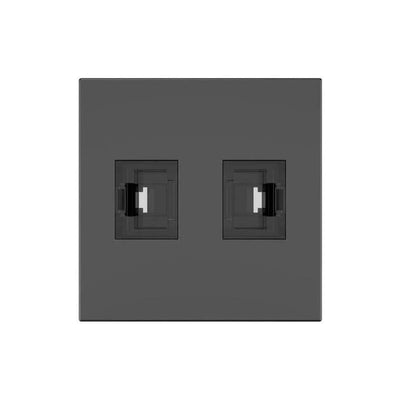 Kramer Room Connectivity Passive Black Module With 2 RJ45 Ports Input. 2 Female Output CAT.6A- MD-2RJ45(B) (80 — image 1