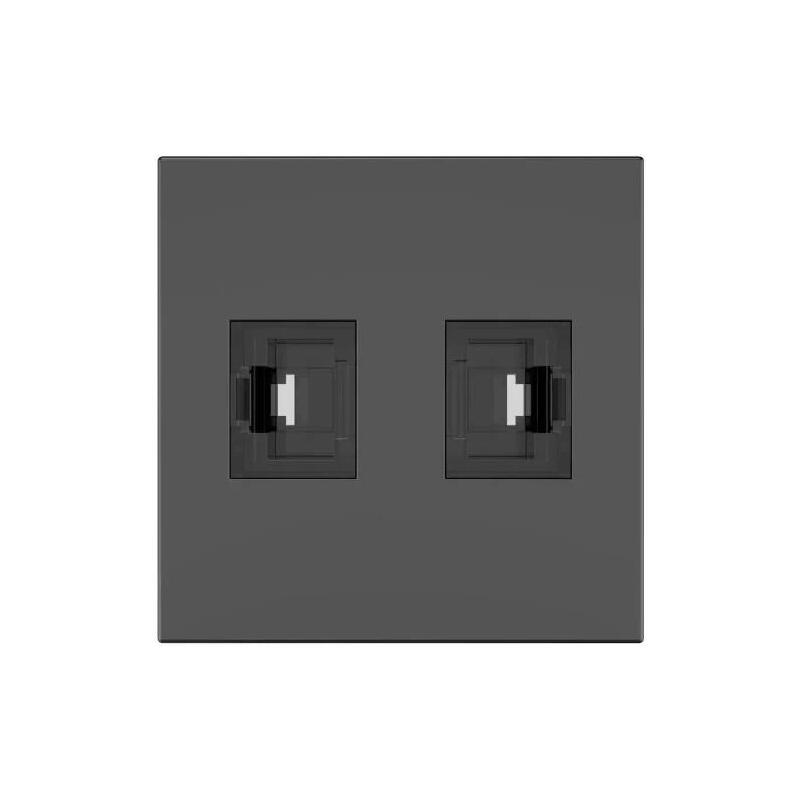 Kramer Room Connectivity Passive Black Module With 2 RJ45 Ports Input. 2 Female Output CAT.6A- MD-2RJ45(B) (80