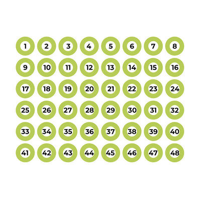 EDM Lámina Adhesiva A4 Numerada 1-48 Green — image 1