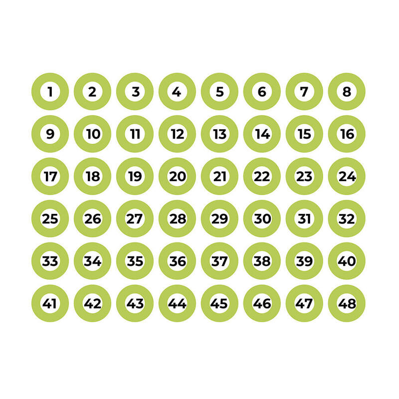 EDM Lámina Adhesiva A4 Numerada 1-48 Green