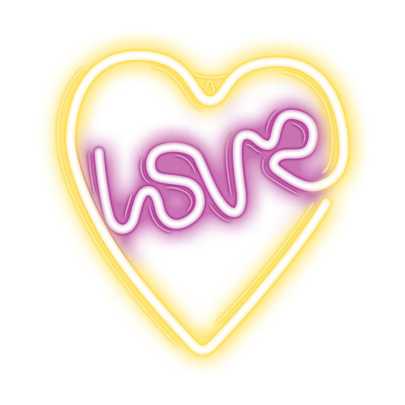 Forever Lamp Neon LED Love Heart Purple White