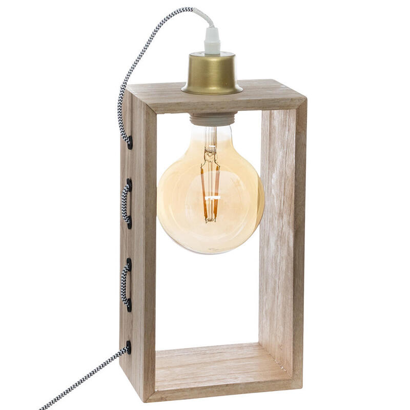 Lamp Rectangular Wood E27