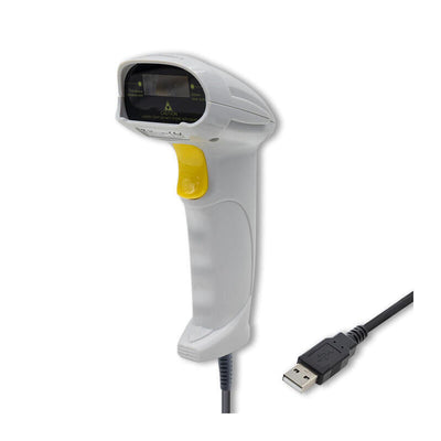 Qoltec Reader Code Barcodes Láser 1D USB White — image 1