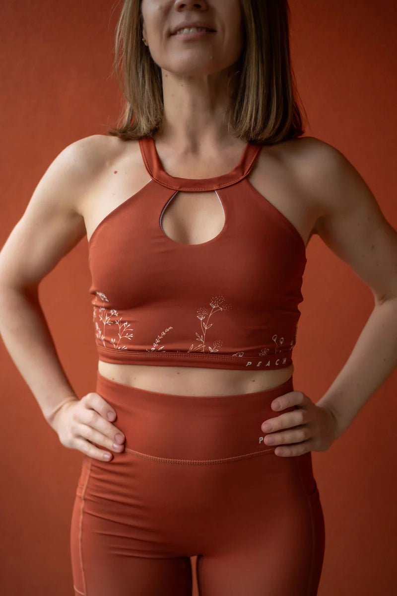 Sports Bra 'Wildflowers' Brown