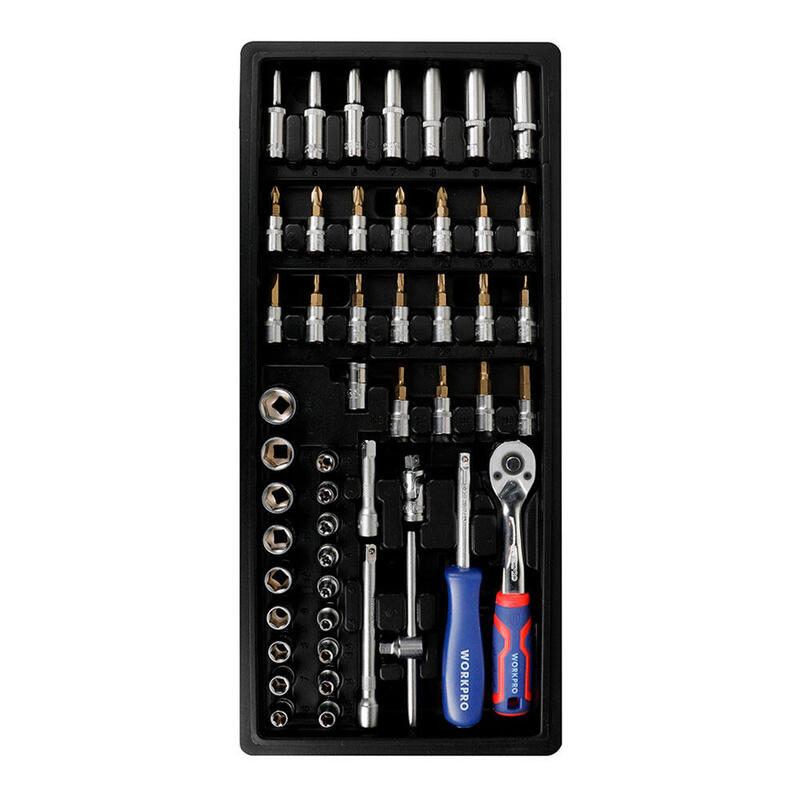 Key Carraca, Glasses And Puntas ¼ Pulg, Set 50 Pieces