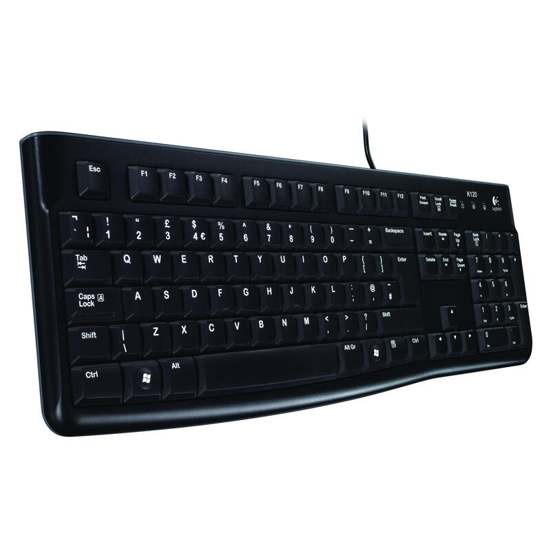 Logitech K120 Corded Keyboard USB Qwertz Suizo Black