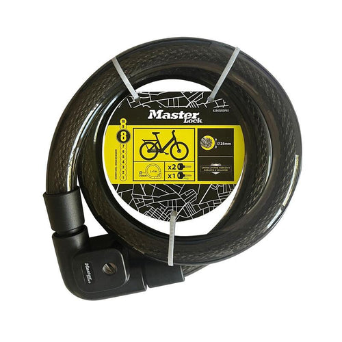 Master Lock 8284EURDPRO Padlock Cable With Key Cable 1M - Steel Trenzado - Ideal Motos And Bicicletas, Black — image 1