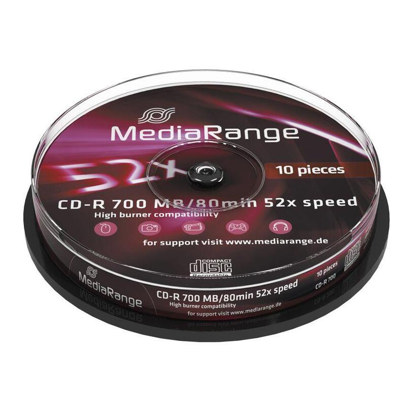 Mediarange Cd-r 52X 700MB/80MIN Box 10 Pieces
