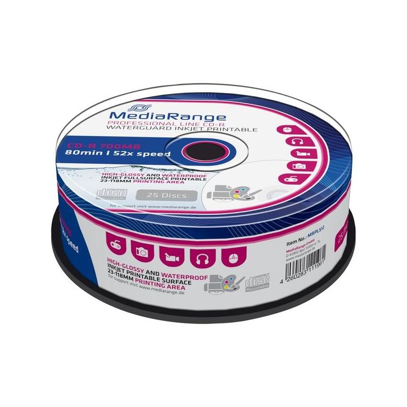 Mediarange Cd-r 700MB, Cd Vírgenes 52X, 25 Units MRPL512