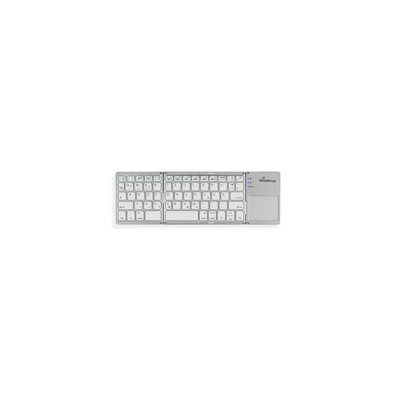 Mediarange Keyboard Wireless 63 Ta. Foldable Toch. Silver
