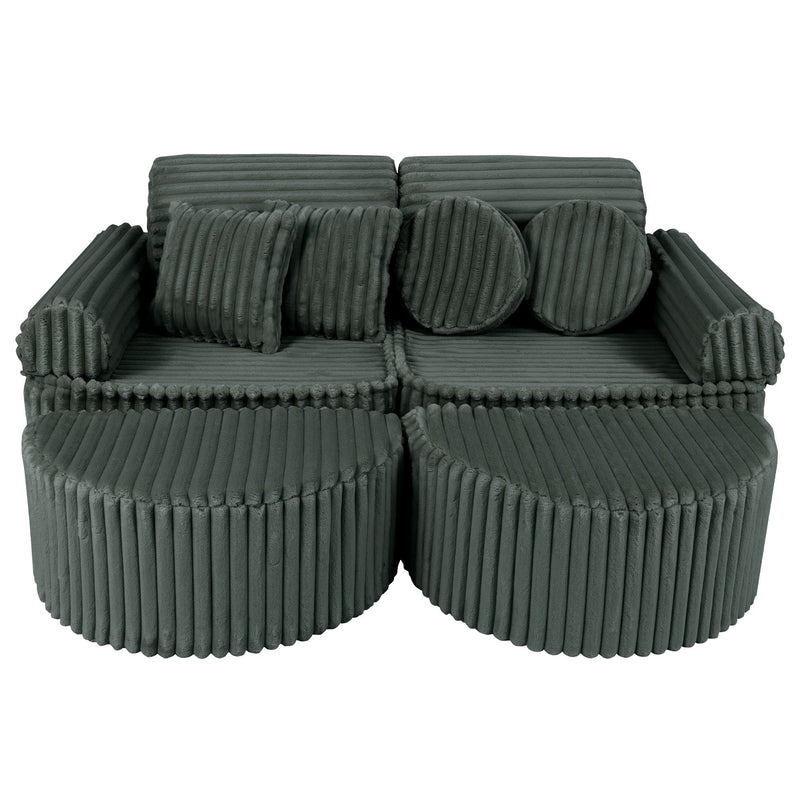 Medium Modular Sofa for Kids - Churros Forest Green Plus