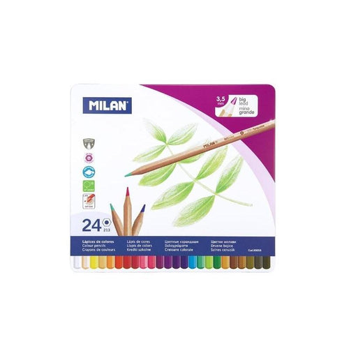 Milan Pencils Colours Mina Gruesa Surtidos Box Metálica -24U- — image 1